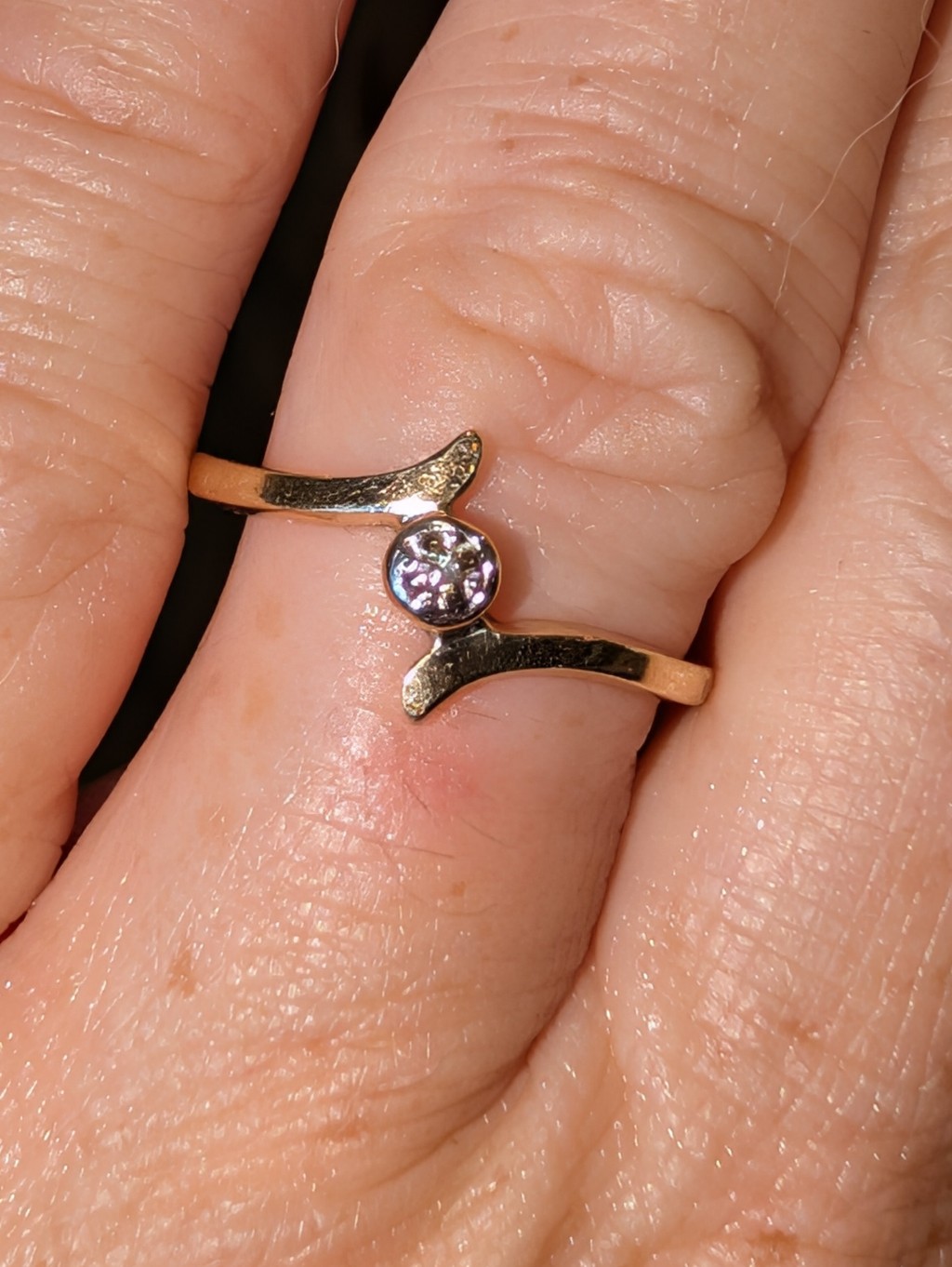 Gtr 10 Karat Gold Diamond Bypass Promise Ring - Sz- 6.5